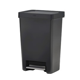 Rubbermaid Premier Series II Step-On Trash Can for Home and Kitchen, with Lid Lock and Slow Close, 13 Gallon, Charcoal