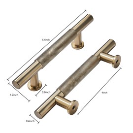khtumeware 10 Pack 4 Inch(102mm) Drawer Handles Knurled Antique Champagne Bronze Cabinet Pulls Drawer Pulls Kitchen Hardware Kitchen Handles for Cabinets Cupboard Handles