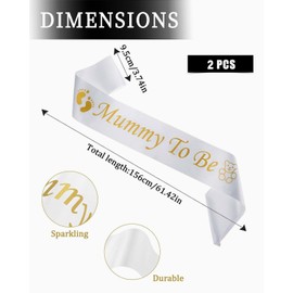 AORHOFJ Pack of 2 Newborn Baby Shower Sash, Mum to be Father Sash, Parents to Be Shoulder Sash for Baby Shower Celebration, Baby Welcome Party Decoration