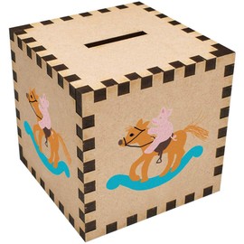 'Pink pig on a rocking horse ' Money Box/Piggy Bank (MB00104083)
