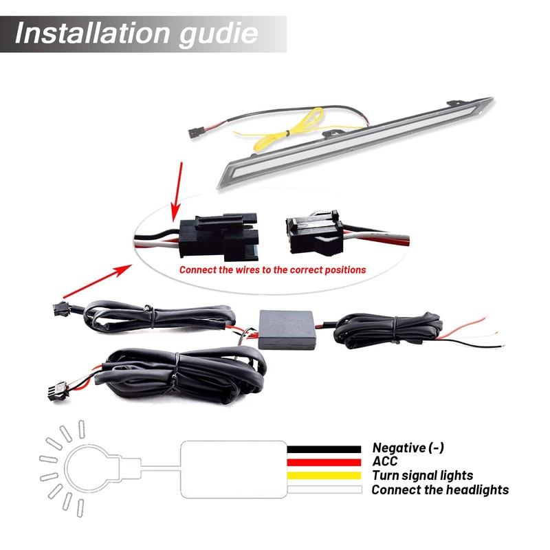 KEEGTBOX Switchback White/Amber LED DRL Front Fog Grille Lamp Daytime