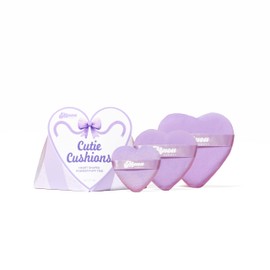 Maea Beauty® Cutie Cushions Velvet Powder Puff Set (3 Pack) | Heart Shaped Powder Puffs with Ribbon Handle | Loose & Pressed Powder, Blurring Pores, Baking Technique | Soft Makeup Sponges (Purple)