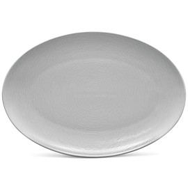 Noritake Colorscapes Grey-on-Grey Swirl Oval Platter, 16"