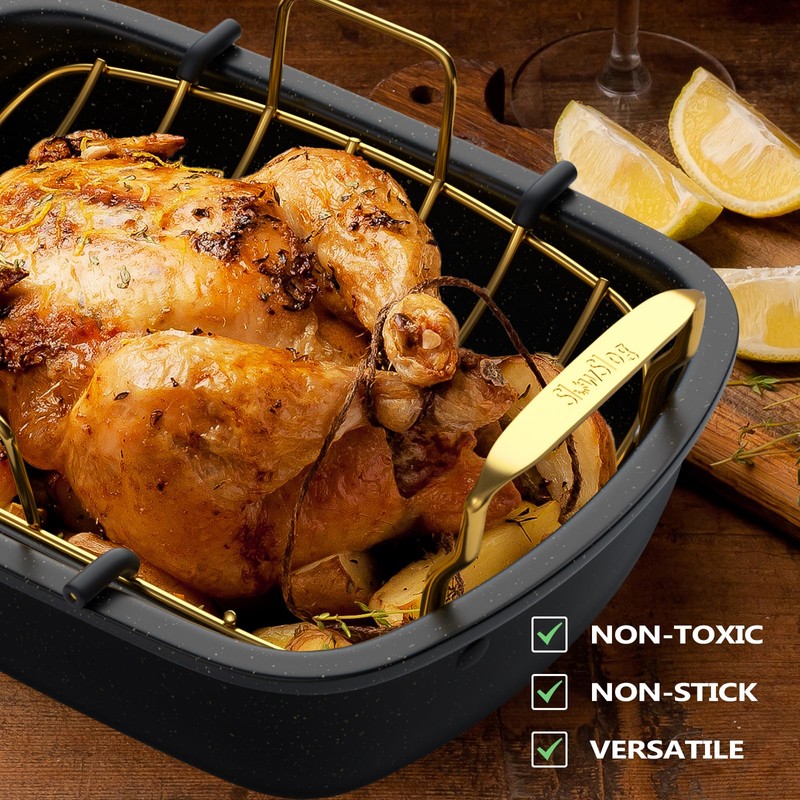 Slow Slog Roasting Pan, 17 Inch x 13 Inch Roaster