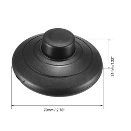uxcell Inline Latching Foot Pedal Push Button Switch, 250V 2A /125V 3A Round Lamp Light Foot Control ON/Off Footswitch Black
