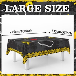 Junliang Spy Tablecloths Case Scene Table Covers for Kids Birthday Secret Themed Party Decorations Outdoor Indoor Table Cloth Party Supplies 53" x 108"