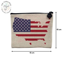 Tasche aus Leinen – Flagge Karte der Vereinigten Staaten Fußball Sport Nationalmannschaft USA – Kosmetiktasche aus Segeltuch in Leinenoptik – Geldbörse – 15 x 10 cm, leinen, 15 x 10 cm, Kosmetiktasche