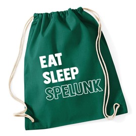 Hippowarehouse Eat sleep Spelunk Drawstring CottonSchool Gym Bag 37cm x 46cm, 12 litres