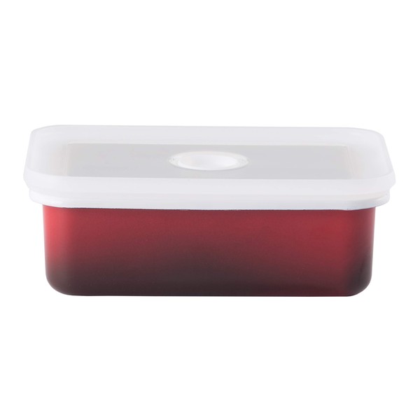 Good Plus (GoodPlus+) Vacuum Enameled Lunch Box, Emile Red, Gradient Color, Resistant to Acid and Alkali, Odor Resistant, Vacuum for Long Life, Leak Resistant, Sealed Type, Main Unit Can Be Used in
