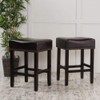 Christopher Knight Home Lisette Backless Leather Counter Stools, 2-Pcs Set,