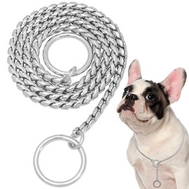 Heavy Duty Dog Stainless Steel Choke Collar Slip Dog P Chain Snake Collar Plating Anti-Rust Dog Training Collars for Small Large Dogs（28inch，Silver）