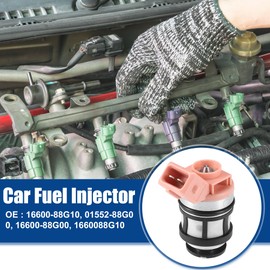 ACROPIX Car Fuel Injector Nozzle Replacement Fit for Nissan Pathfinder 3.0L V6 1994-1995 16600-88G10 - Pack of 6 Silver Tone