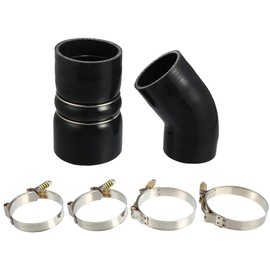 X AUTOHAUX 1 Set Intercooler Hose with T Bolt Clamps Kit for Ford F250 F350 2003 2004 2005 2006 2007 Only 6.0L Diesel Engine No.6C3Z6C640B