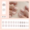 24 Pcs White Press on Nails Short Square - MINGCHUN