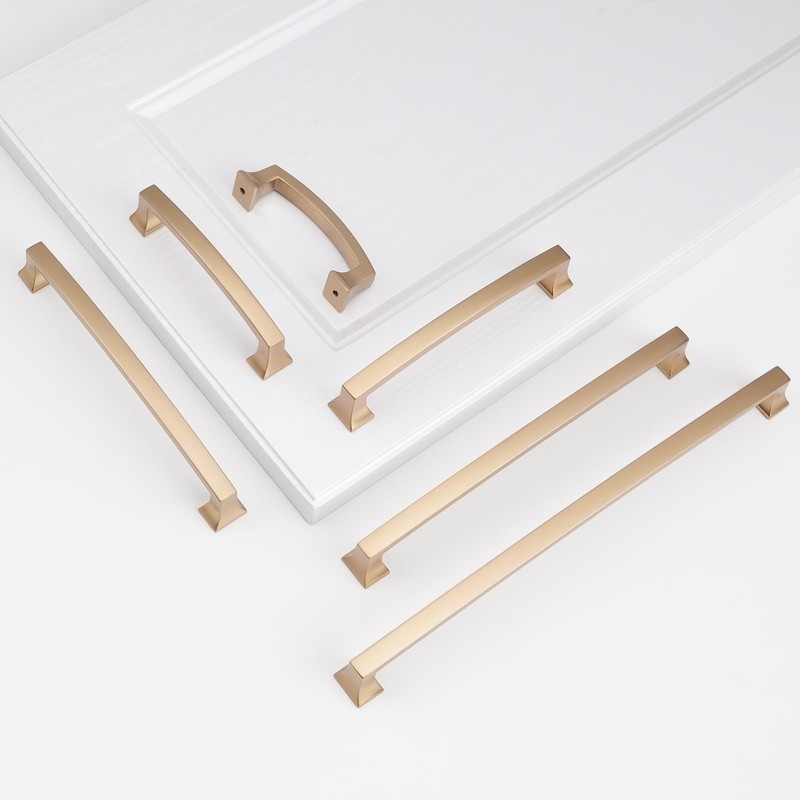 BUKOBYHE 10 Pack 5 Inch(128mm) Cabinet Pulls Champagne Bronze Kitchen