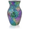 JASMODAAURA Tempered Mosaic Glass Vase 7.8inch (Purple)