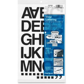Chartpak Self-Adhesive Vinyl (01040) Capital Letters and Numbers, 1-1/2 Inches High, Black