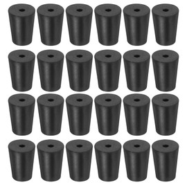 sourcing map Rubber Tapered Plug 14mm to 19mm Solid Test Tubes Bungs Stopper with Hole Black for Lab Home 24 Pieces