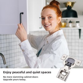 DecoBasics 60 Pack 1/2 inch Overlay Soft Close Cabinet Hinges for Kitchen Cabinets Door -Concealed Self Closing Face Frame Cabinet Hinges Brushed Nickel -Built-in Soft Close Hinges Damper-3 Way Adjust