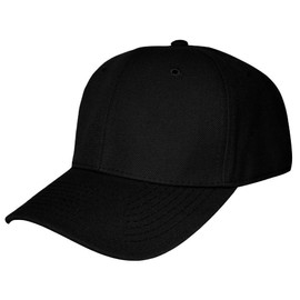 TOP HEADWEAR Blank Fitted Curved Cap Hat, Black 7