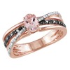 1/2 Carat (ctw) Morganite Ring with Black & White Diamonds