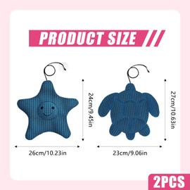 SiumPklay 2-Pack Turtle & Starfish Hot Tub Scum Absorber - Reusable Scum Absorbing Sponges for SPA & Pools, Hot Tub Accessories Oil & Dirt Removal Keeps Water Crystal Clear Cute Ocean-Themed Design