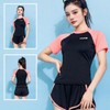 Sporty Pink Line Bikini Bottoms & Swimwear Set for Summer Beach Pink M