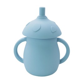 HOYEHOLA Silicone Baby Training Sippy Cup with Straw and Lid for Infants Toddlers Kids,Green