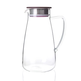 FORLIFE Flask Glass Jug Iced Tea Pitcher, 64 oz, Cranberry