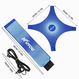 KUYOU Football Kick Trainer Soccer Training Aid for Kids Adults, Football Training Waist Belt Hands Free Solo Practice Training Equipment Fits Size 3,4,5 Footballs