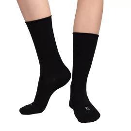 K. Bell K Bell Women's Size 5.5-10 Modal Roll Top Crew Socks 6 Pairs Black