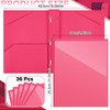 Henoyso 36 Pcs Plastic Folder with Clear Front Pocket and