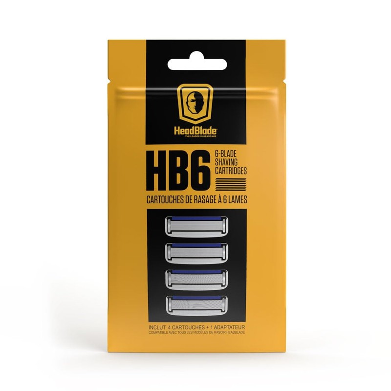 HeadBlade HB6 Refill Blades - 6 Stainless Steel Blades for