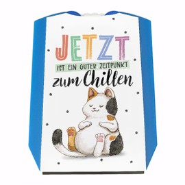 Glückskatze Parking Disc with Saying "Ein guter Zeitpunkt zum Chillen eine niedliche Parkscheibe für Katzenbesitzer lustige Katze Frauen Glückskra" Ice Scraper Birthday Car Accessories