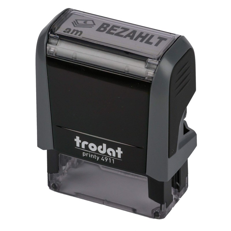 Trodat Printy 4911 Grey PAID ON BLACK