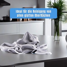 limpando Fine Glass Polishing Cloth for Glasses in Grey (Pack of 10) - Large Glass Polishing Cloths (60 cm x 40 cm) for Streak-Free Glasses, Carafes, Cutlery, Tableware and Mirrors