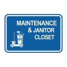 Signs ByLITA Classic Framed Maintenance & Janitor Closet Sign (Blue) - Medium 1 Pack