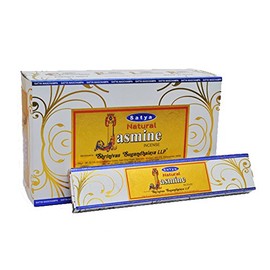Satya Natural Jasmine Fragrance Incense Sticks Agarbatti Gift - Pack of 12 Boxes (15 gm each)-180 gm