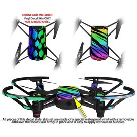 Skin Decal Wrap 2 Pack for DJI Ryze Tello Drone Rainbow Leopard Drone NOT Included
