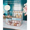 Youdepot Glass Makeup Organizer - Multi-Functional 3-in-1 Cosmetic Organizer for