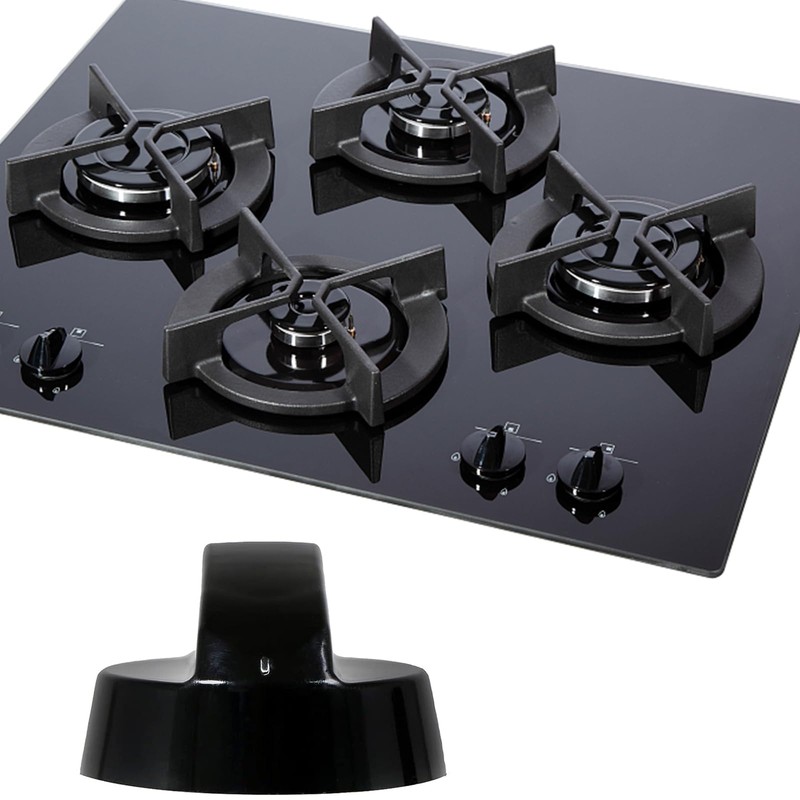CUIDAKJ Pack of 2 Black Control Knobs with 10 Adaptors