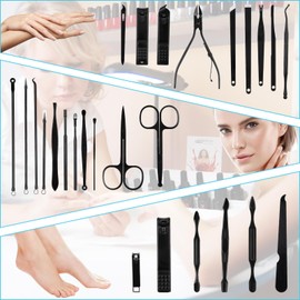 OranSee Set de Manicura y Pedicura, 36 en 1 Kit de Manicura y Pedicura Profesional Acero Inoxidable, Manicura Set para Manicura y Pedicura Piel Limpia, Kit de Viaje y Aseo para Hombres y Mujeres, Azul