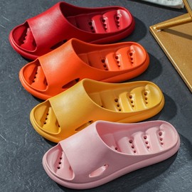 Imported Cute Bathroom Slippers for Men & Women | Indoor Bath Shower Slides | Trendy Couple Style Non-slip (Fits Size 44-45)/Green 3ea