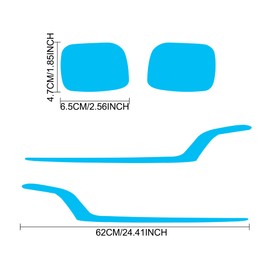 TOMALL 2 Pair Headlight Fog Light Vinyl Films Smoke Tint Compatible with Honda 10.5th Gen Accord 2018-2023 Light Transmission Tint Wrap Exterior Self-Adhesive Sticker Decorations Trim (Blue)