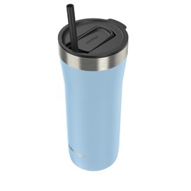 Contigo Streeterville Stainless Steel Tumbler with Plastic Straw and Splash-Proof Lid, Glacier, 32 oz (946 mL)