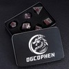 OGCOPHEN Metal DND Cat Dice 7PCS Polyhedral RPG Dice Set
