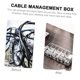 Operitacx 1Satz Kabel Organizer Box mit Fächern Kabelbindern Transparente Kabelverwaltungsbox für Zuhause Büro zur Aufbewahrung von Ladekabeln Computerzubehör