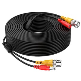 Cocar 20M/65FT Pre-made 2-in-1 BNC Video Power Cables, BNC CCTV Extension Surveillance Security Camera Cables for CCTV Security Camera Home Surveillance Closed-circuit TV System