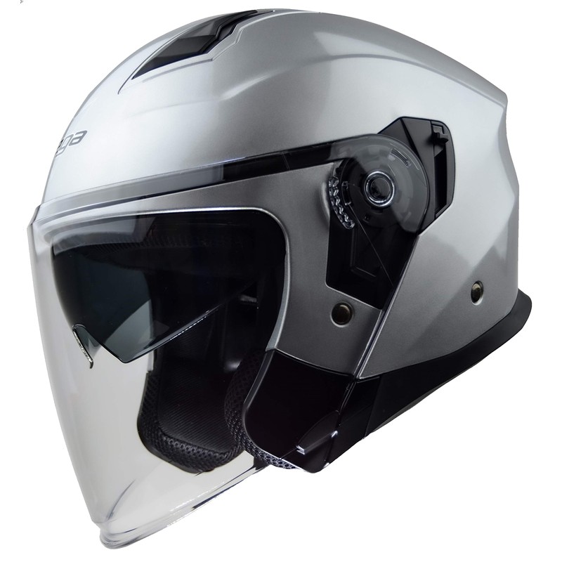 Vega Helmets Magna Advanced Open Face Motorcycle Helmet w/Sunshield, Silver