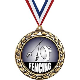 Fencing Medals - 2 1/2" Laurel Wreath Fencing Medal - Great Fencing Awards for Kids 1 Pack
